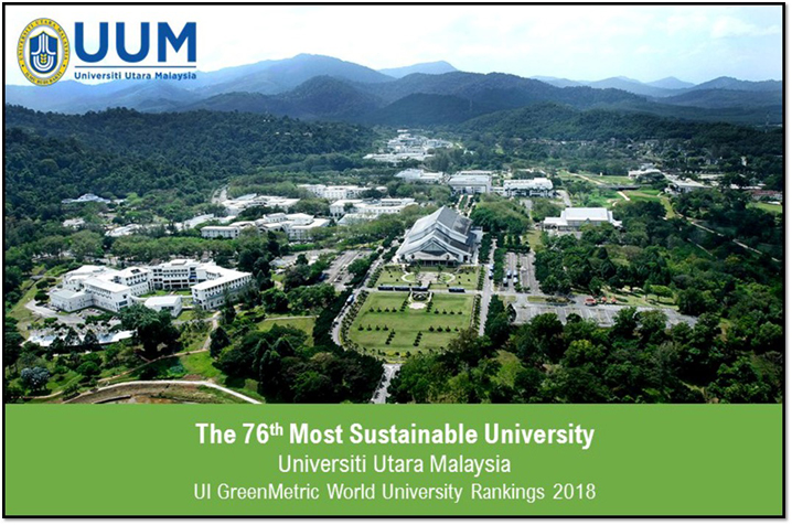 UUM SOARS SEVEN RUNGS UP THE UI GREENMETRIC WORLD UNIVERSITY RANKINGS 2018